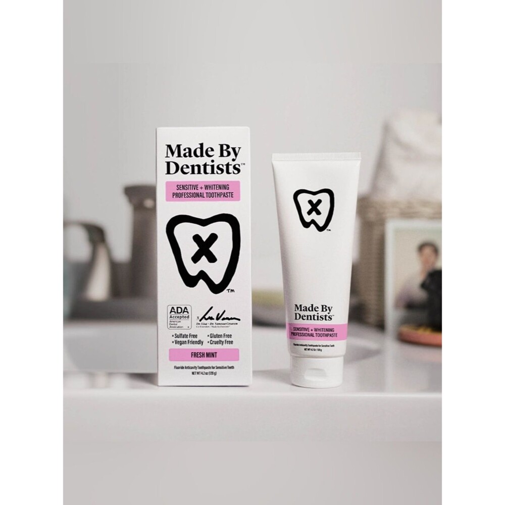 Made By Dentists Fresh Mint Toothpaste - White with Pink Accent